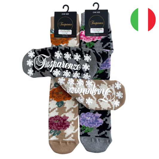 Nettle virágmintás pamut bokazokni