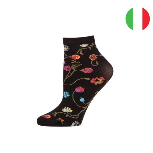 Platino virágmintás bokazokni