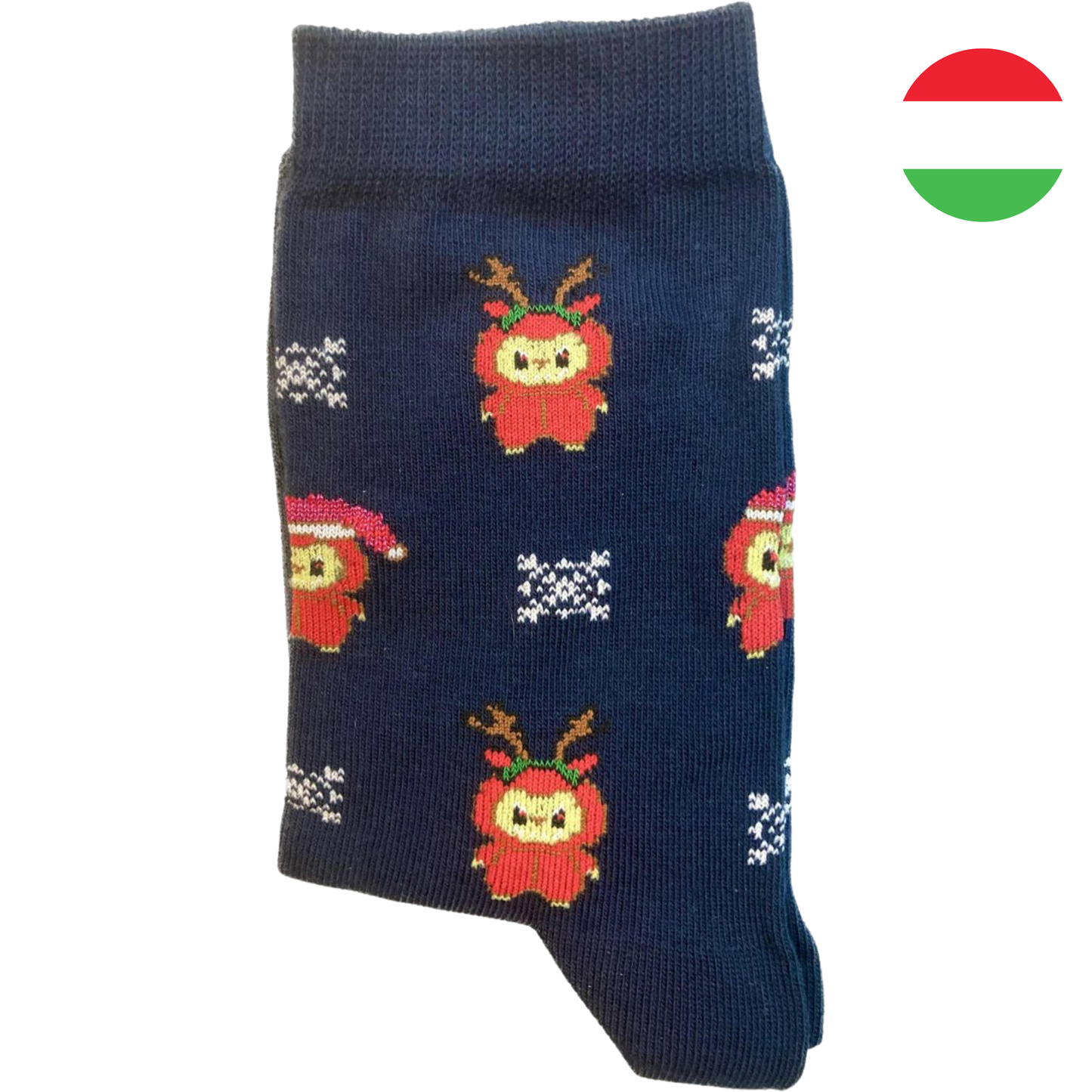 Karácsonyi Labubu mintás bokazokni