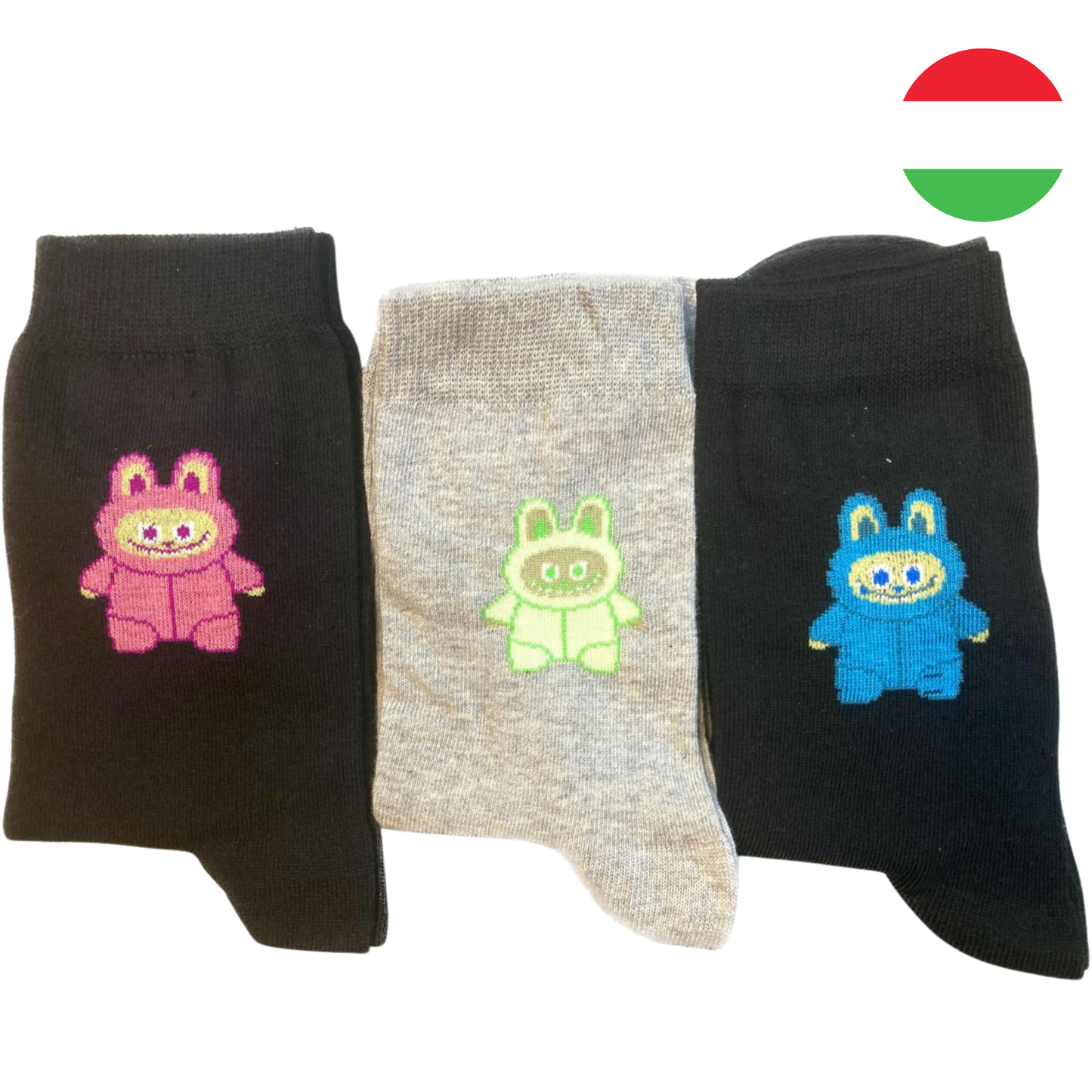 Labubu mintás bokazokni