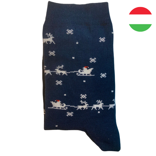 Karácsonyi rénszarvas-szános bokazokni