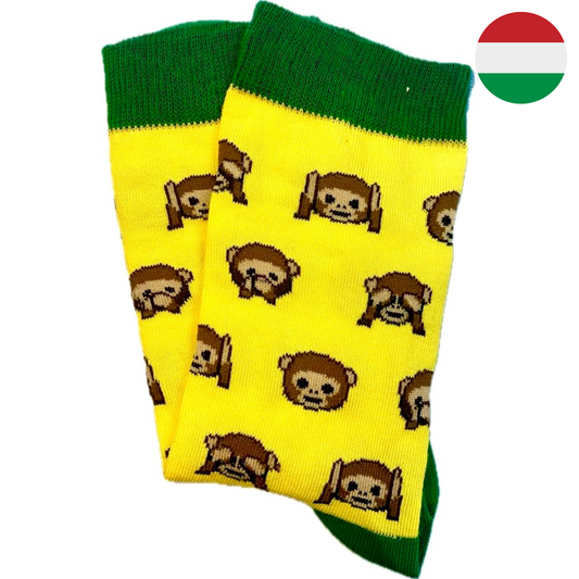 Majom emoji mintás bokazokni