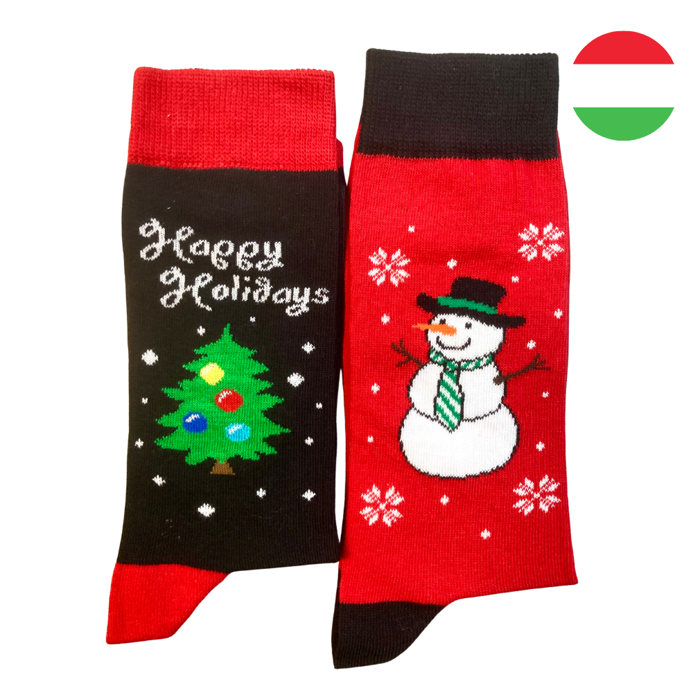 Felemás Hóemberes - fenyőfás bokazokni