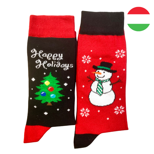 Felemás Hóemberes - fenyőfás bokazokni