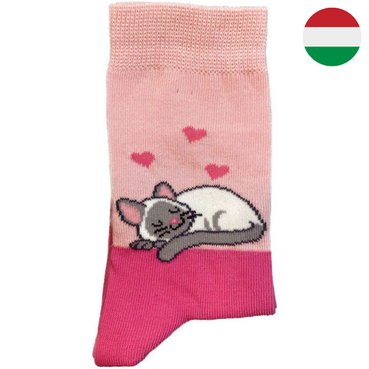 Alvó cicás gyerekzokni